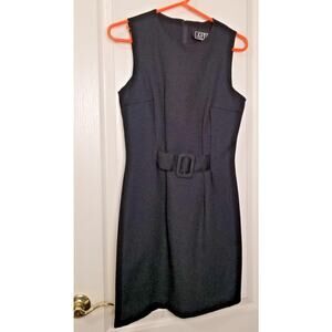 City Triangles Pencil Dress Woman's Solid Black Sleeveless Full Zip see Measures